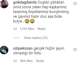 Duygu Özaslan'ın gönderisine yapılan yorumlar