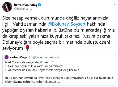 Berrak Tüzünataç'ın attığı tweet