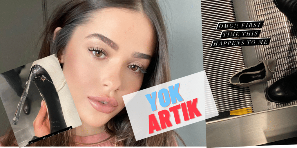 Yok Artık Diyeceksiniz! Youtuber Ezgi Fındık İnce Topuklu Ayakkabılarıyla Yürüyen Merdivenlere Takıldı!